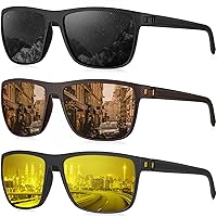 Vista 34 de KALIYADI Gafas de sol polarizadas para hombre, gafas de sol ligeras con protección UV para conducir, pescar y jugar golf