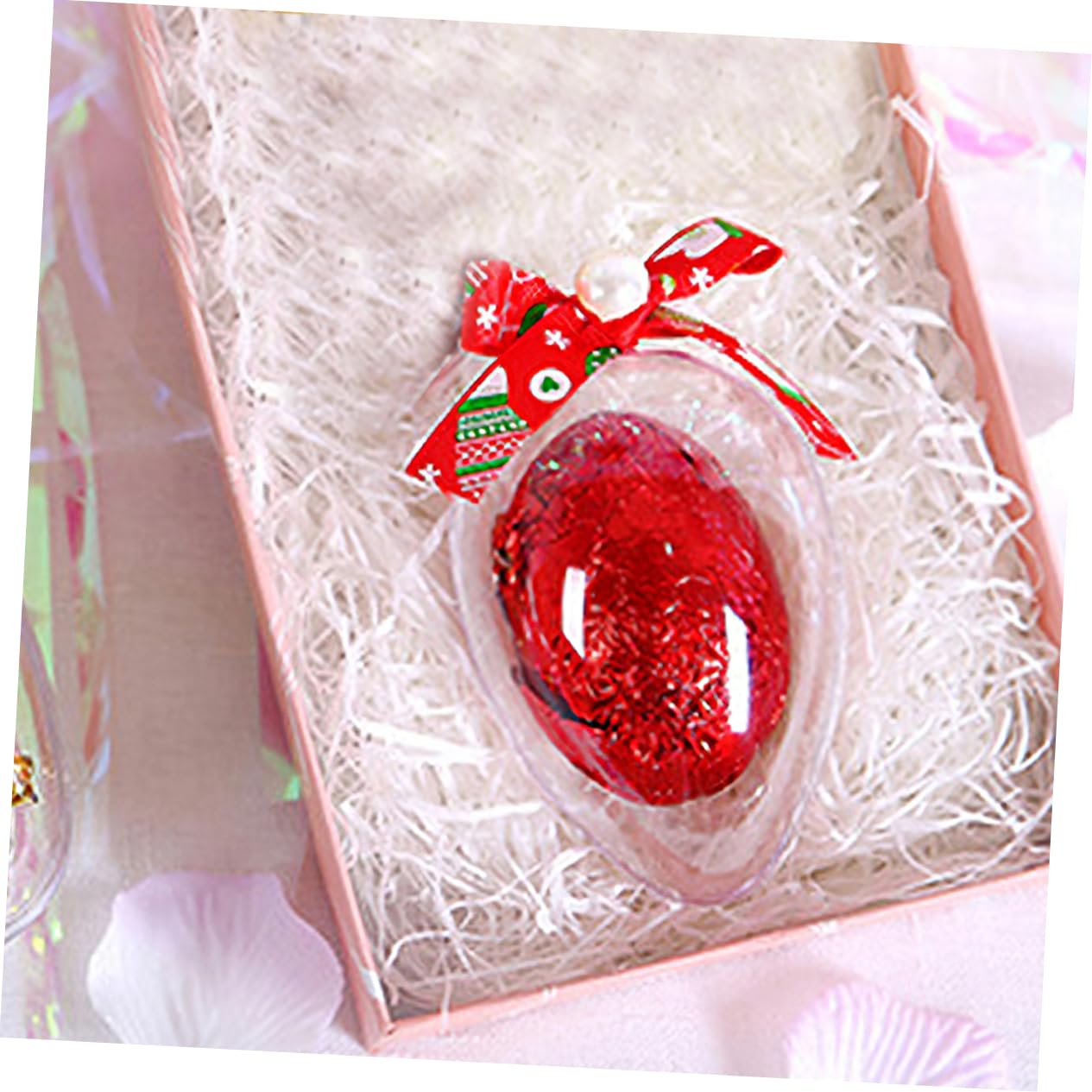 5 Pezzi di Uova di Pasqua in Plastica Trasparente Riempibili Palline Trasparenti per Ornamenti Pasquali Ideali per Scatole di Caramelle Pasquali Forniture per Feste Primaverili E