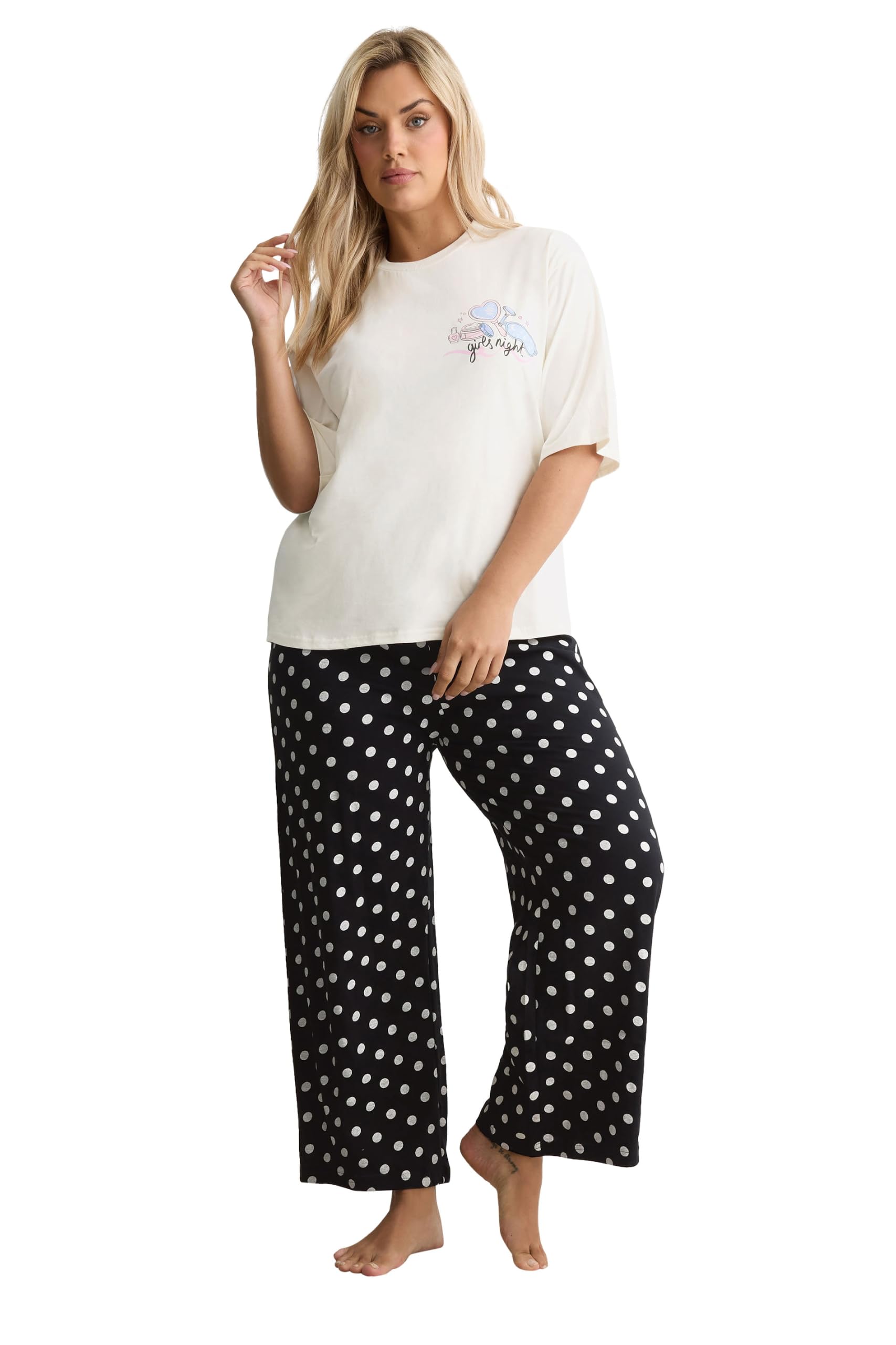 Yours Women's Pyjama Set - White - Cotton - Size 26-28