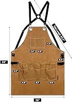 Vista 10 de Woodworking Apron for Men Canvas Work Shop Aprons Waterproof with Tool Pockets for Woodworkers Carpenters