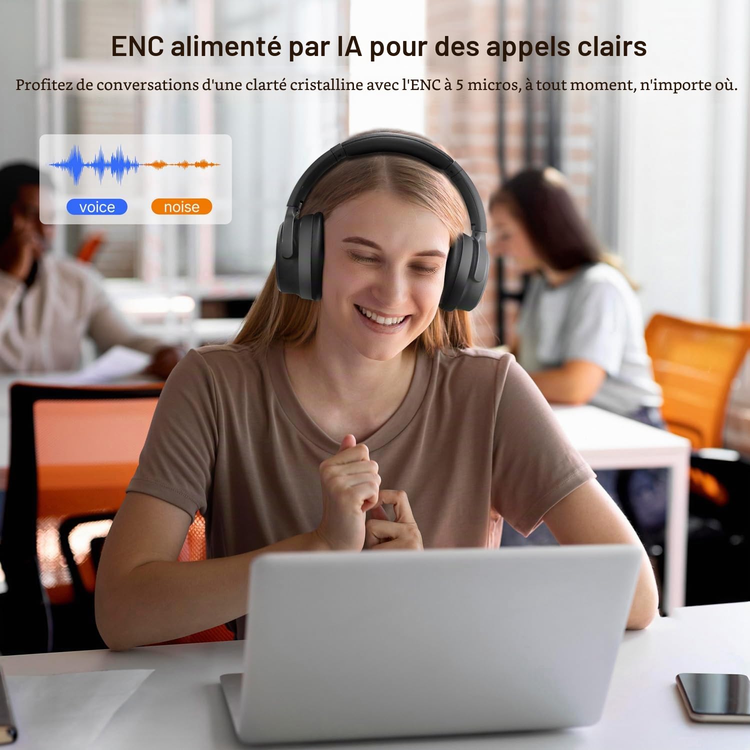 EarFun Tune Pro Casque Bluetooth sans Fil, Casque Réduction Active de Bruit | Hi-Res Audio, Double Haut-Parleur, Autonomie 120 H, Basses Profondes, Bluetooth 5.4, Personnalisation Via App, Noir