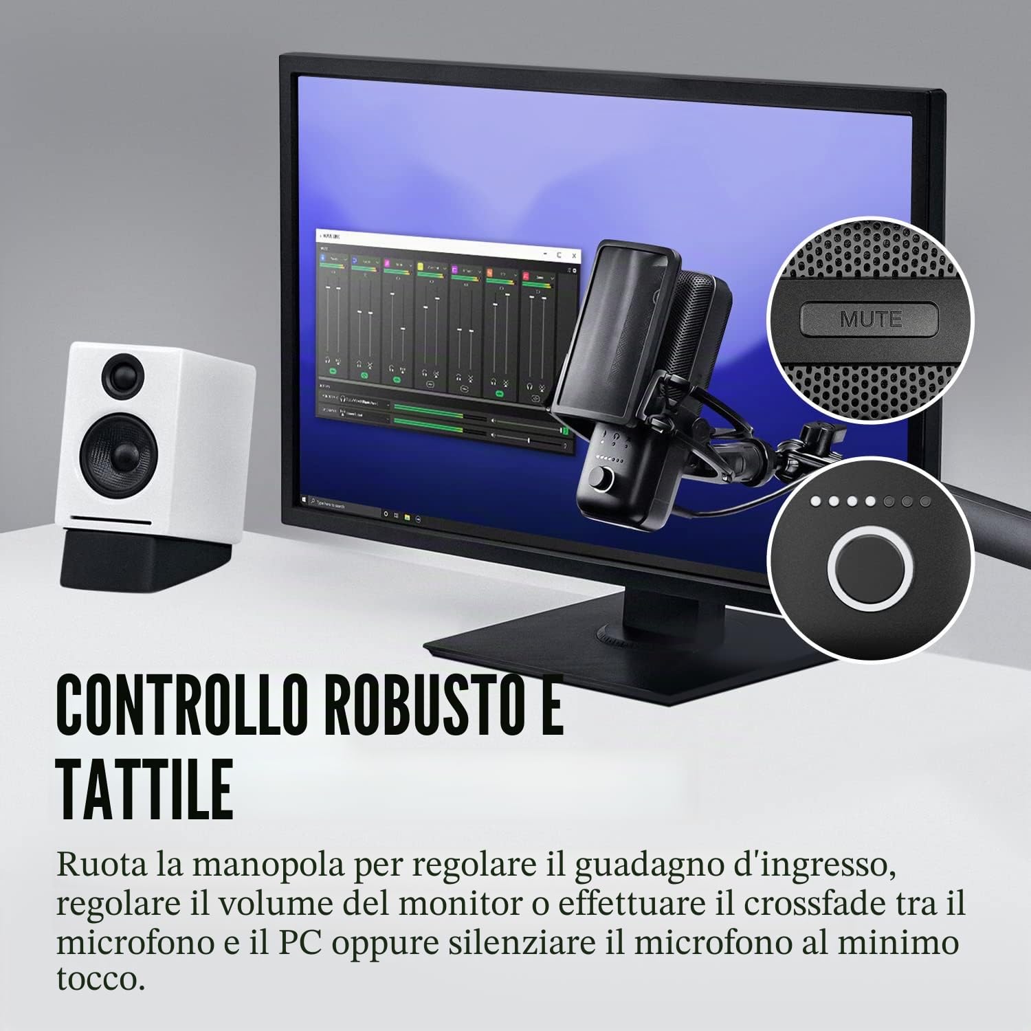 Elgato Wave:3, microfono condensatore USB premium per streaming, podcast, gaming e home office, software di mixaggio gratis, plug-in per effetti audio, anti-distorsione, plug ’n play, per Mac e PC