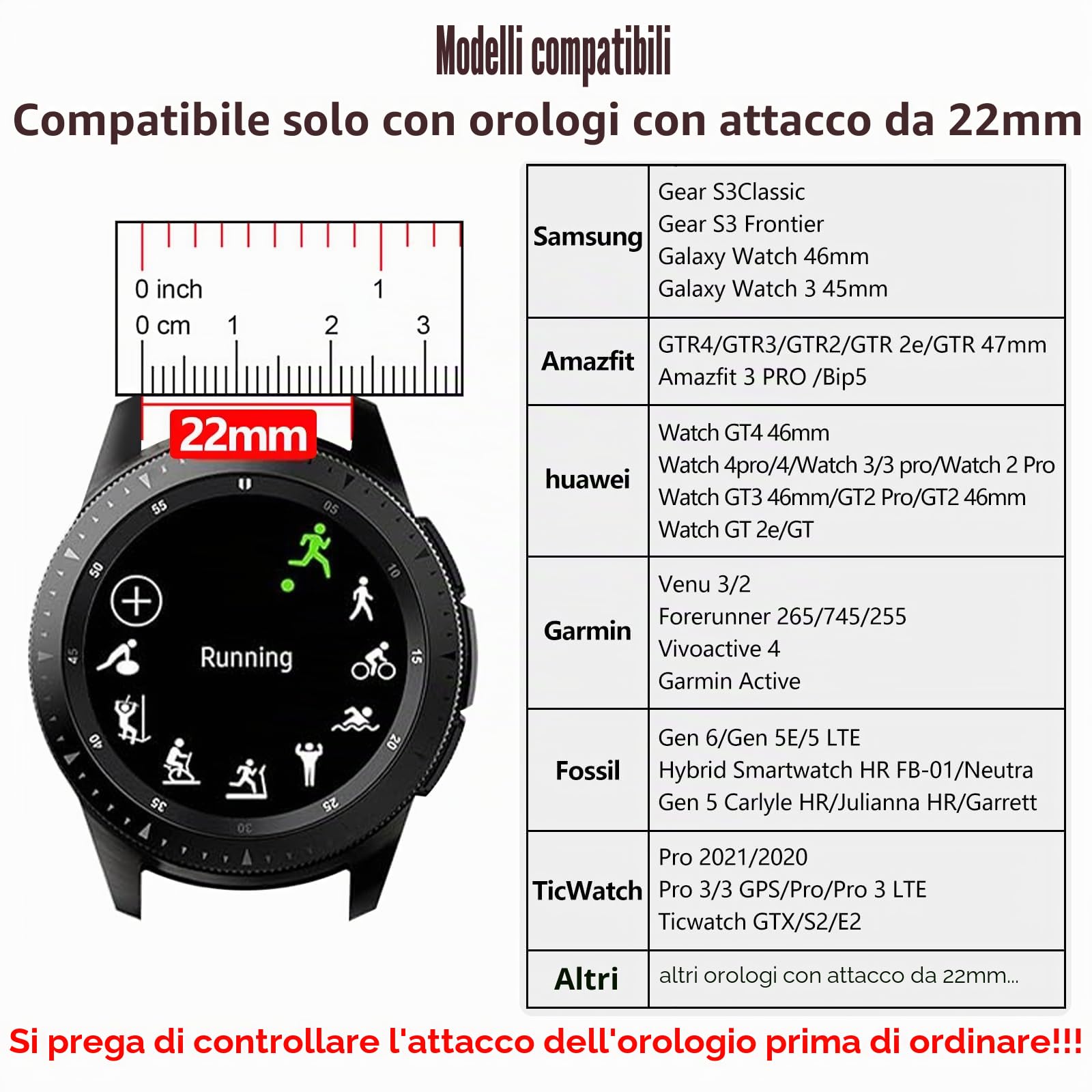 EZMVZKU 22mm Cinturino in Silicone per Samsung Galaxy Watch 3 45mm/Watch 46mm, per Amazfit GTR3/3 Pro/GTR4 Cinturino di Ricambio, per Huawei Watch GT runner/GT3 46mm Cinturino Sportivo