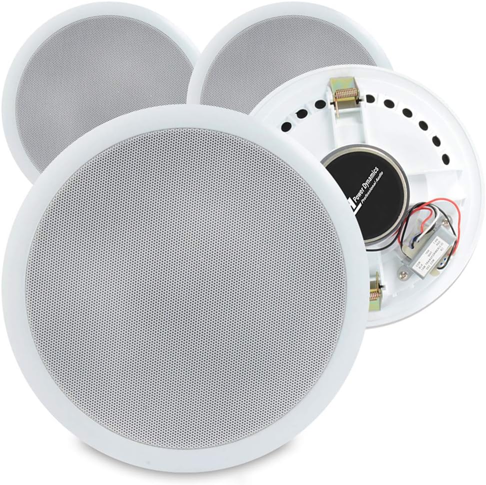 CSPB8 8" Ceiling Speakers (Set of 4) - 2-Way In-Ceiling Speakers with 100W RMS, Low-Profile Design, Easy Installation, Perfect for Home Audio, Office, and Commercial Sound Systems