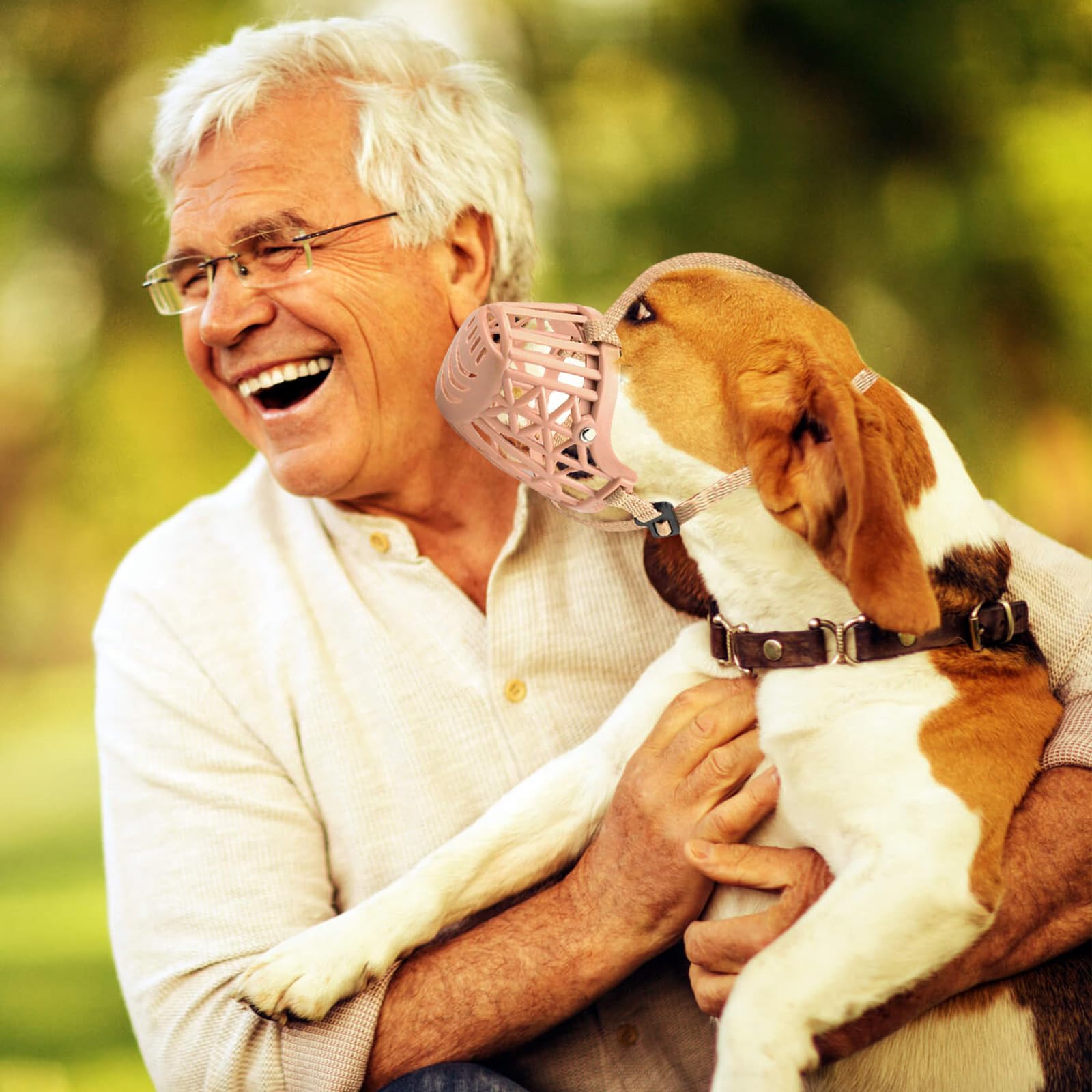 PETCUTE Bozal para Perros,Transpirable y Cómodo,Bozal de Canasta para Perros con Ajustable Correa,Evitar Morder, Masticar, Ideal para Paseos, Adiestramiento y Veterinario,Marrón,L