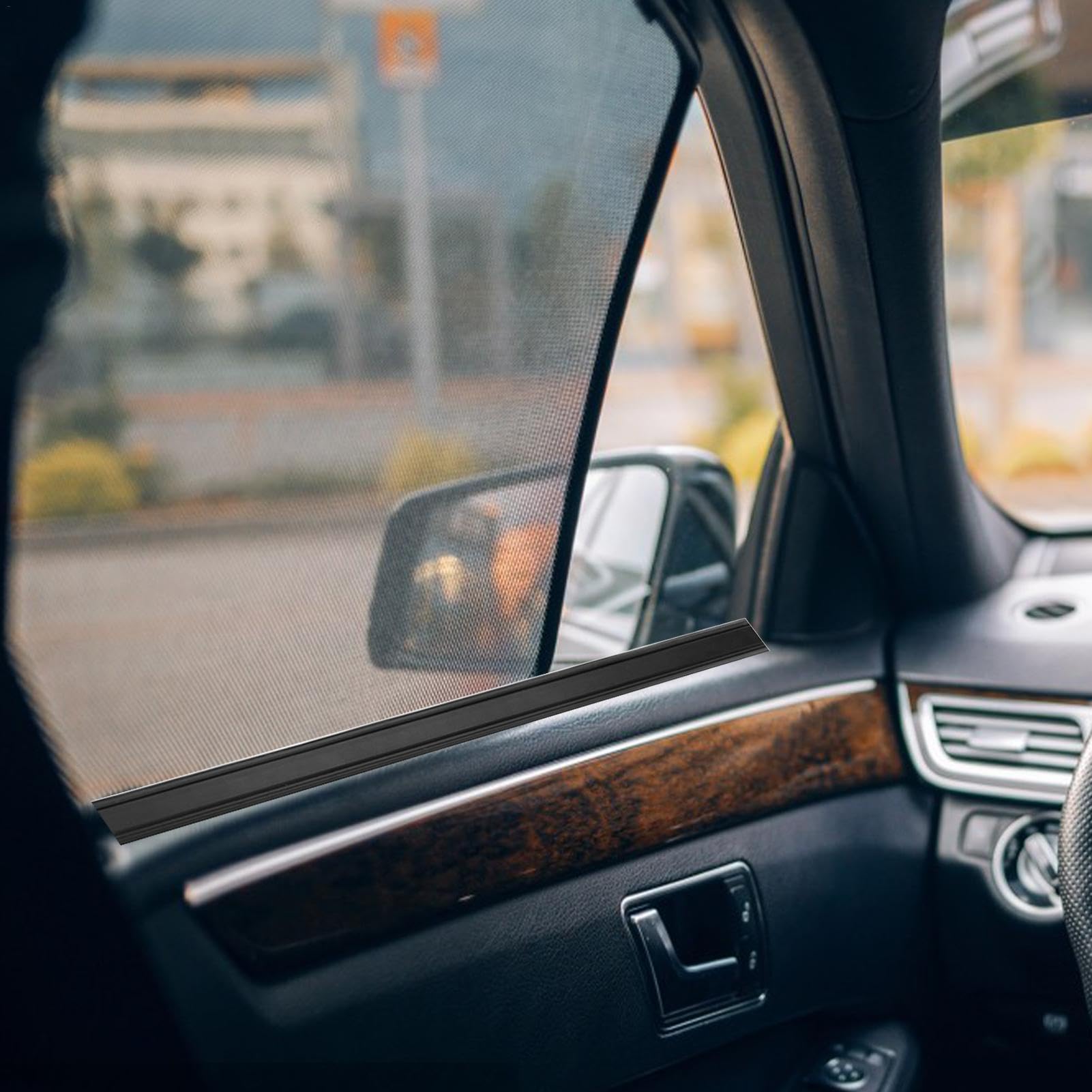 Limpiaparabrisas laterales para coche, limpiacristales laterales para coche, rasqueta de goma resistente a la intemperie para ventanas laterales, limpiador de ventanas multifuncional, fácil de