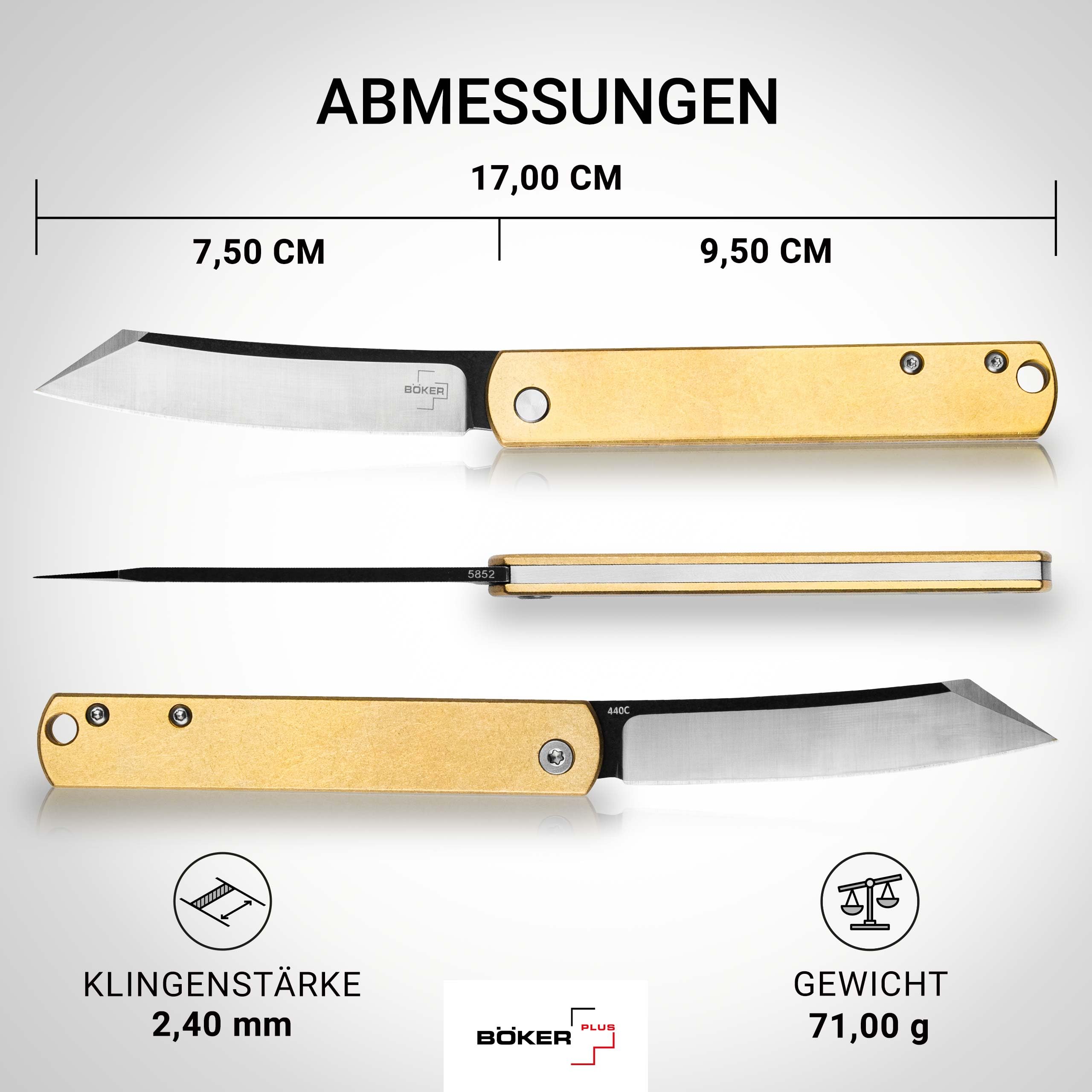 BÖKER PLUS Zenshin - flaches EDC Klappmesser Higonokami Stil Reverse Tanto