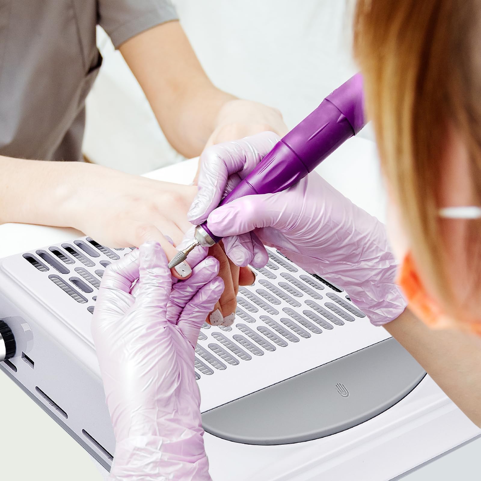 Aspirapolvere Professionale Nail Improvement 100w,Aspirapolvere Per Unghie Con Velocità E Intensità Di Aspirazione Regolabili,Filtro Riutilizzabile,Usb Per Ricarica Smartphone, Manicure Unghie (B)
