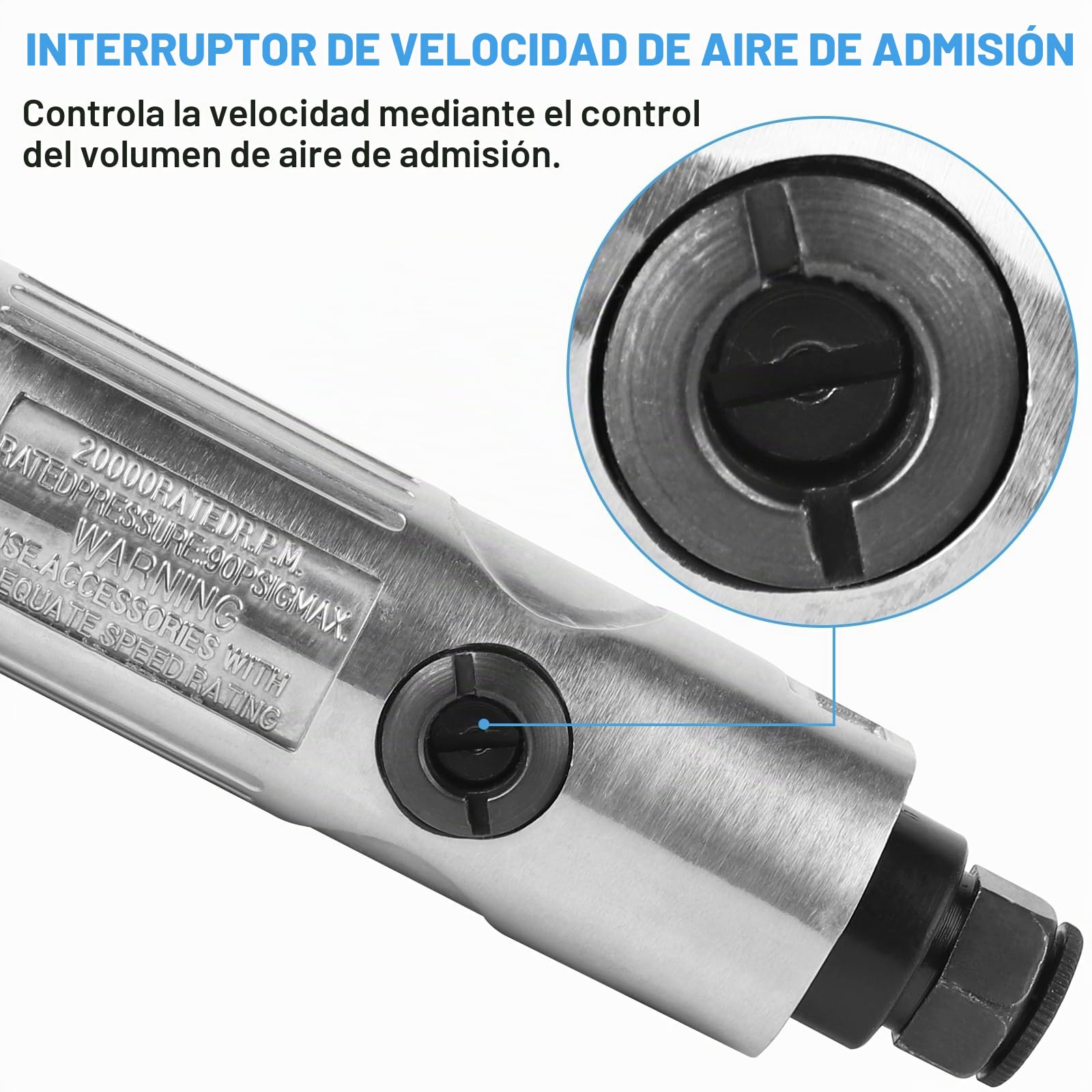 Lalago Juego de lijadora de aire comprimido de 90°,amoladora excéntrica,amoladora angular,lijadora de mano con disco de corindón de 50 mm,tapa de aire de 80 malla,disco de arena de lana,cabezal