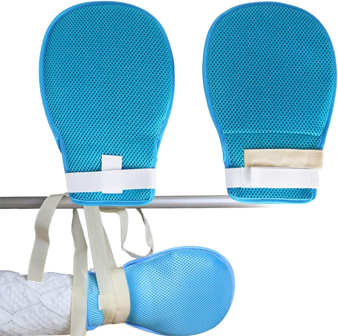 Lmaray 2 Pcs Dementia Hand Restraint Gloves, Breathable