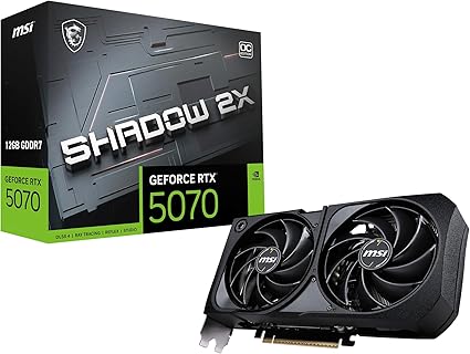 MSI Gaming RTX 5070 12G Shadow 2X OC Graphics Card (12GB GDDR7, 192-bit