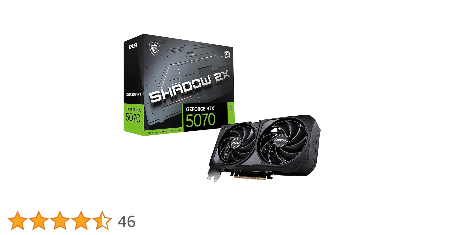 グラフィックボード・グラボ・ビデオカード MSI GeForce RTX 5070 12GB GDDR2 MSI NVIDIA GeForce RTX 5070 12G SHADOW 2X OC 12GB GDDR7 PCI