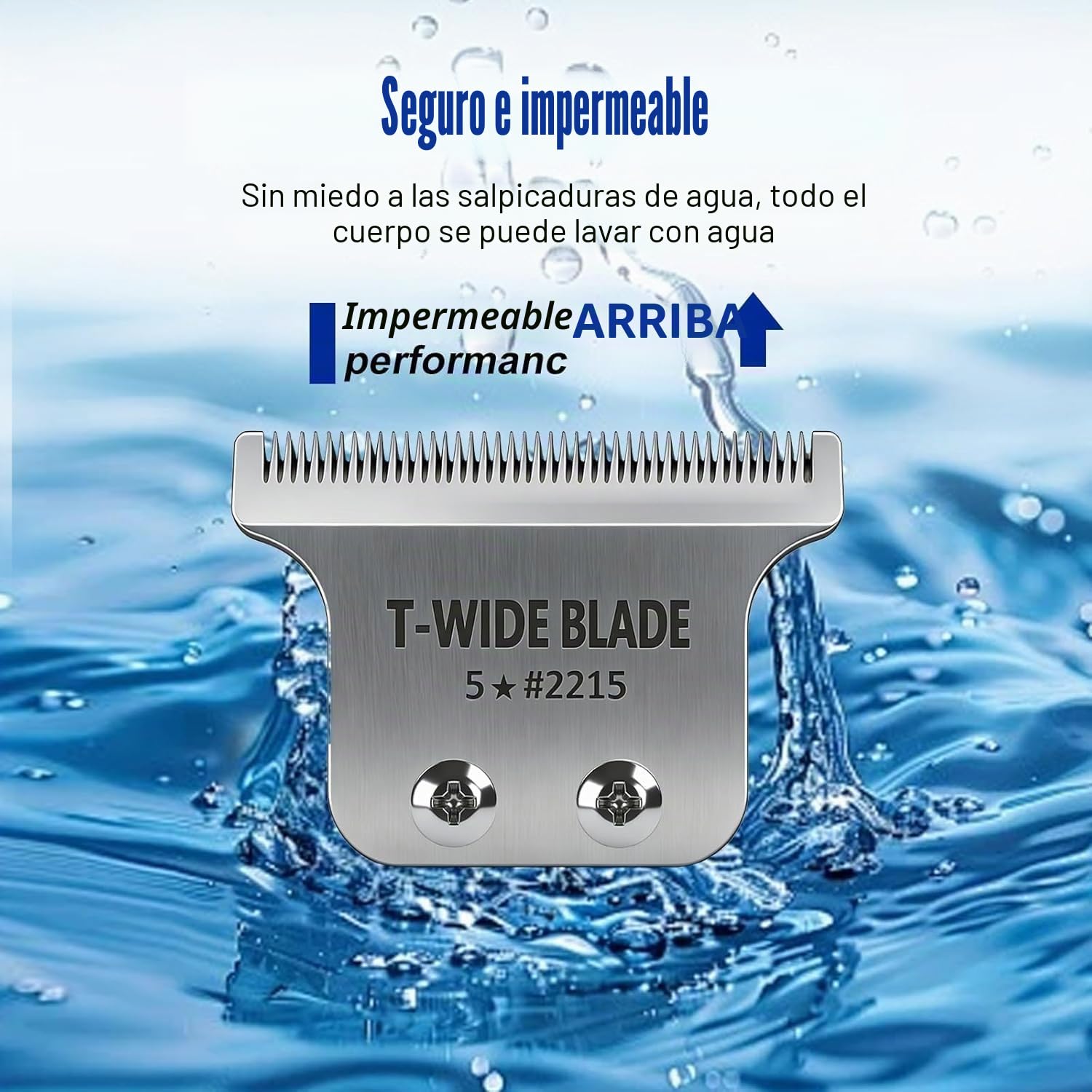 Cuchilla de repuesto profesional 2215 T-Wide, compatible con el cortapelos Wahl 5 Star Detailer Li (8081, 8171), hoja ajustable de acero inoxidable de separación cero (paquete de 2)