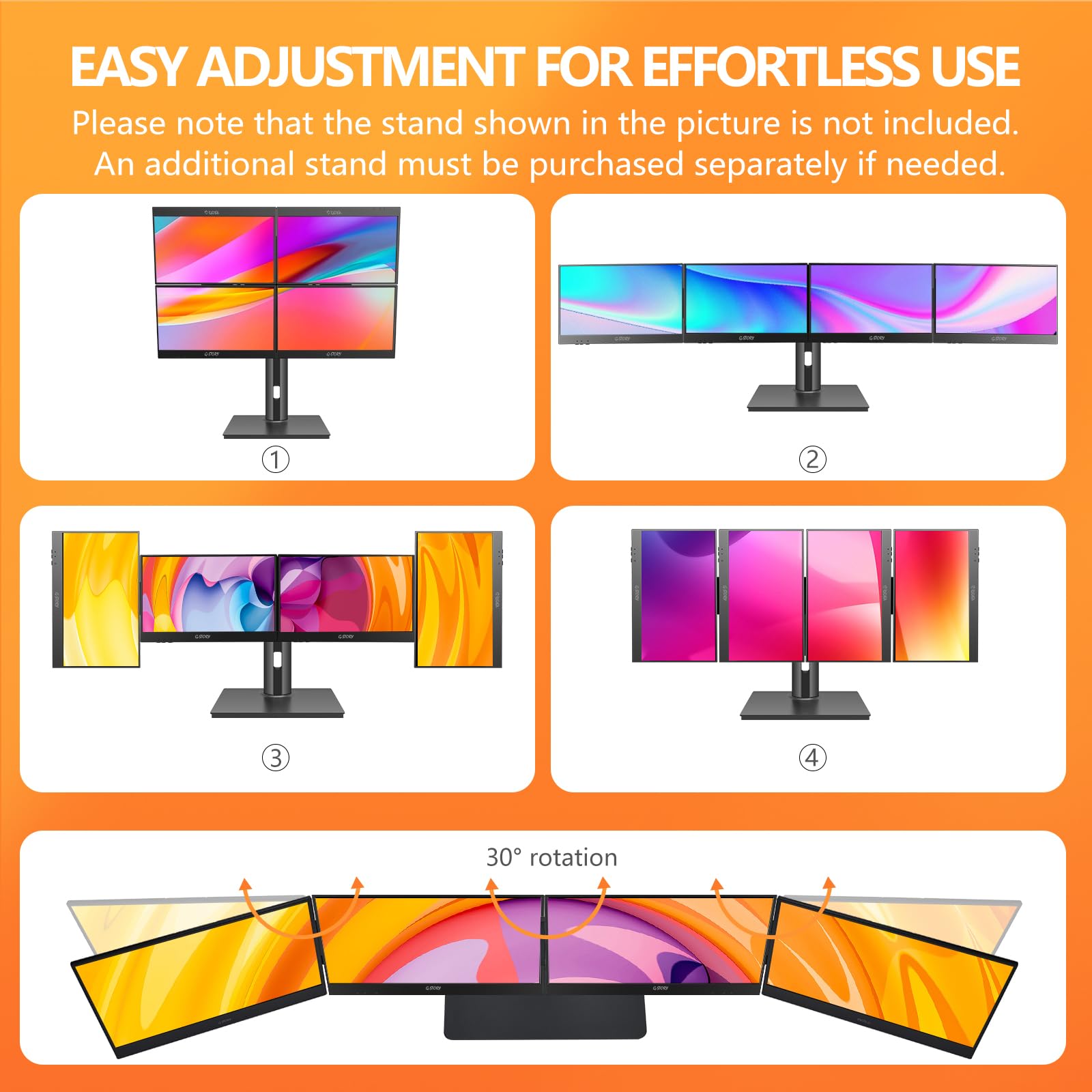 Amazon.co.jp: G-STORY ノートパソコン用クアッドモニター 14インチ