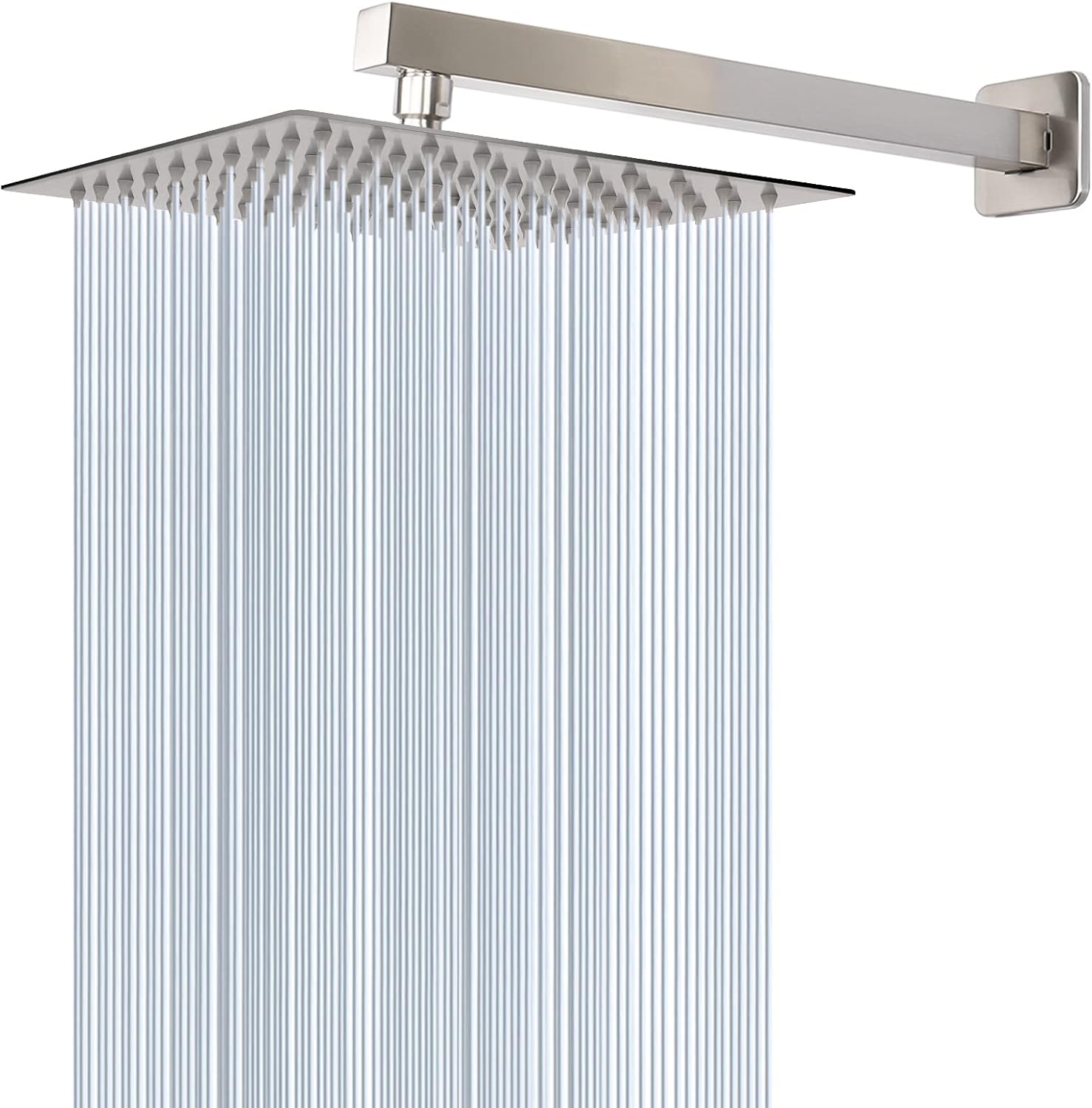 HarJue Shower Head with Extension Arm, High Pressure Square Shower Head