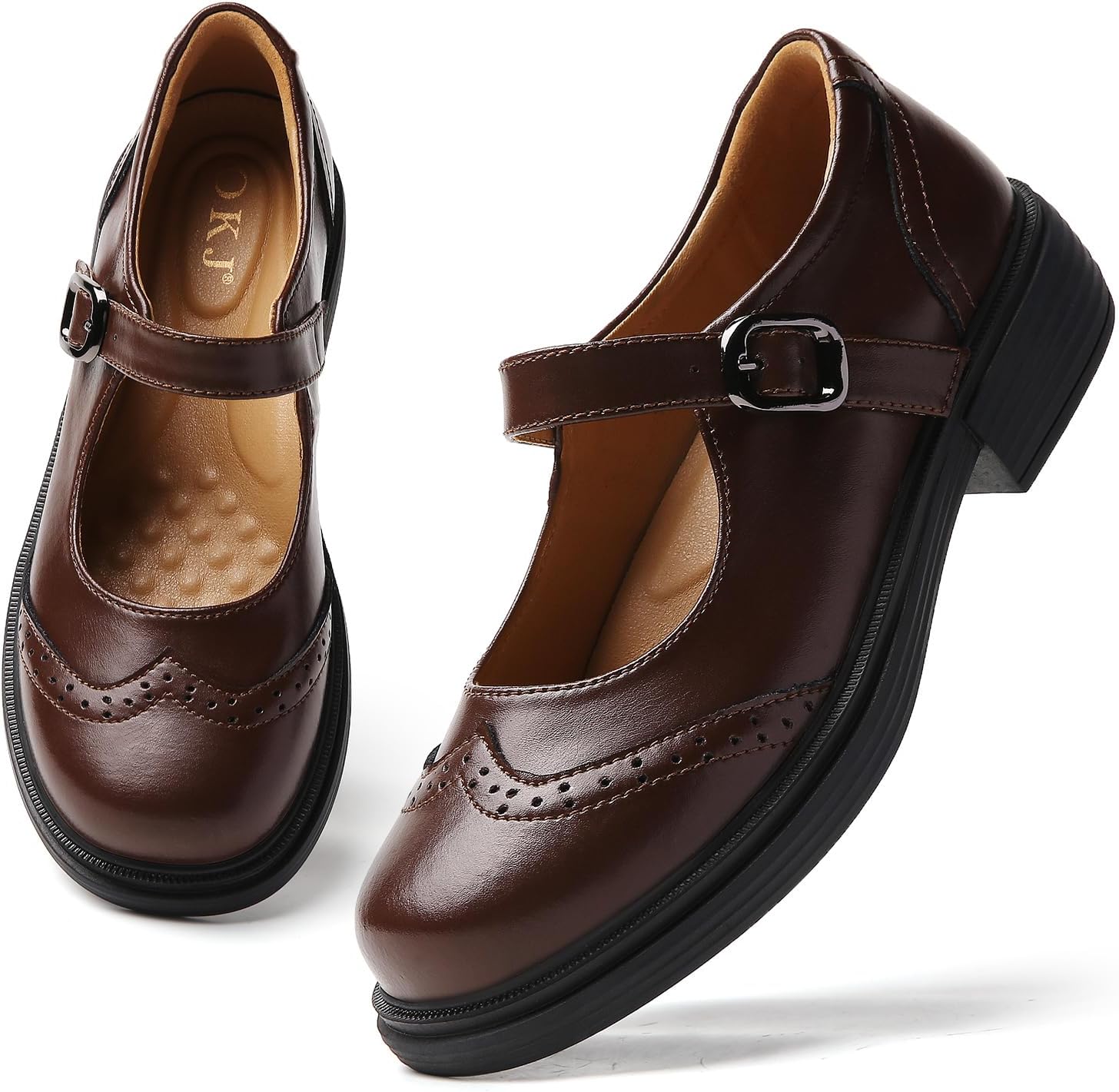 OKJ Mary Jane Shoes Women Flat Maryjane Black Mary Janes Comfortable Flats Dressy Casual School Cute Non Slip Work Shoes - Image 5