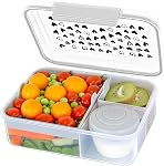 Finorder Rectangle Portable Bento Lunch Conteneur Box avec poignée, BPA Conteneur de nourriture Snack gratuit pour le travail Pique-nique Voyage, 56-oz Boîte à déjeuner de qualité alimentaire avec 5-oz Coupe de yaourt