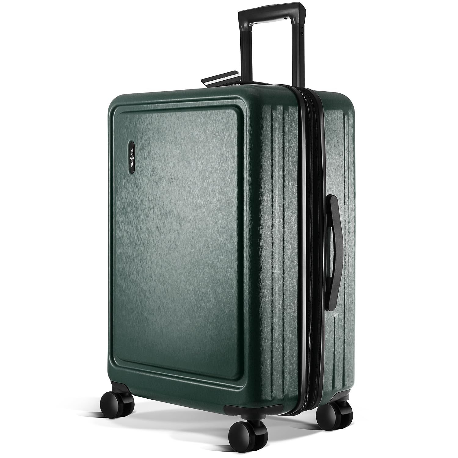 TRAVELARIM 24 Inch Checked Luggage with Spinner Wheels, Medium Suitcase | Expandable, Durable Hard-Shell, Scratch-Resistant, 360° Spinner Wheels, TSA Lock, Travel-Friendly, Green