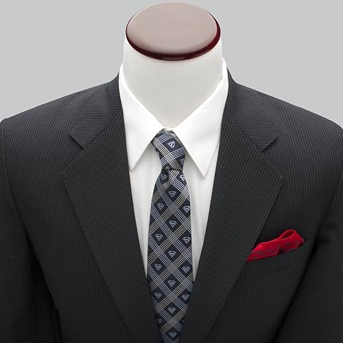 Miniatura 5 de Cufflinks Inc. Corbata Superman Shield Navy Plaid Hombre, Azul