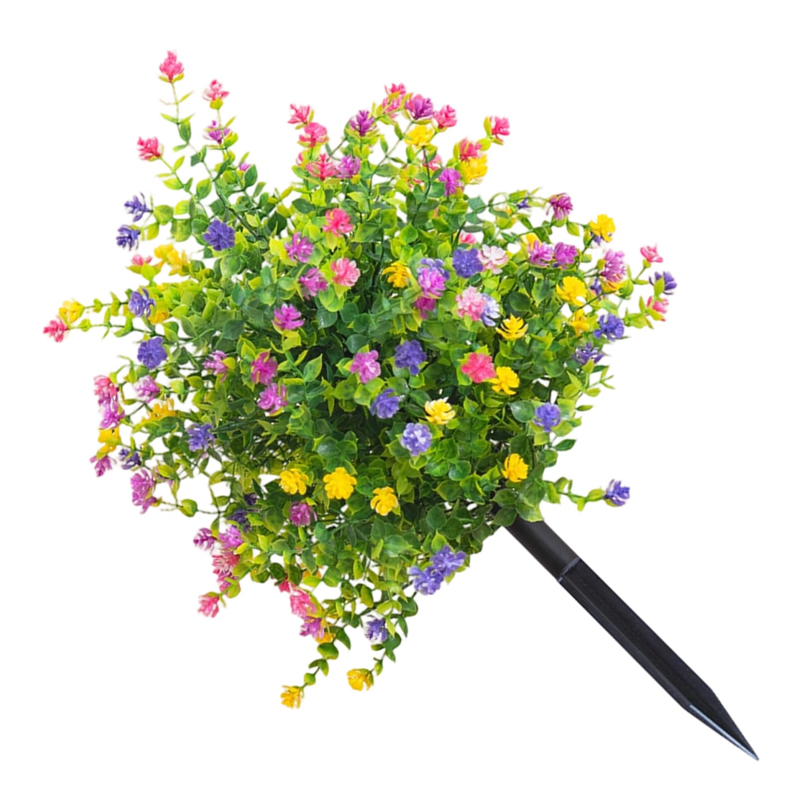 Artificial Garden Flowers,Plant Stakes Outdoor,for,Stakes Decorative,Outdoors Flowers For,Topiary Balls,Realistic Artificial Plant with Flower Leaves and Ground Stake for Outdoor Garden Patio Yard