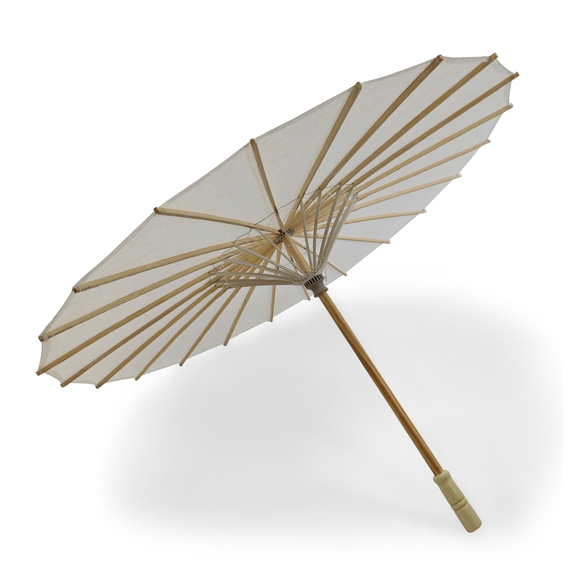 OLILLY - Dekorative Sonnenschirme aus Papier und Bambus - 10 Stück - Weiß - Hochzeit & Dekoration - 3 Größen zur Auswahl (S/M/L)
