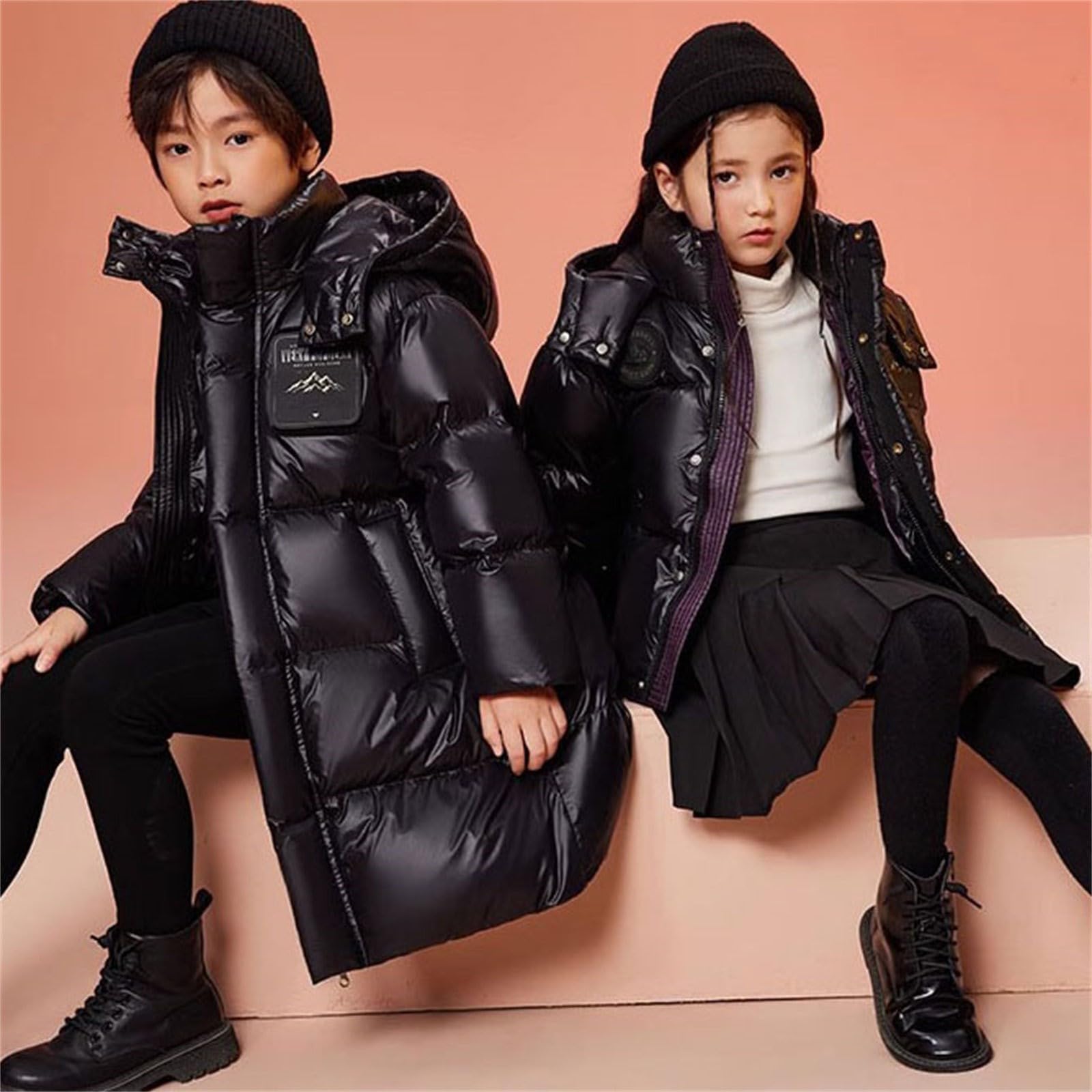 Generisch Cappotto alla moda per bambini e ragazze, cappotto spesso, giacca invernale imbottita, abbigliamento giacca invernale corta da donna con