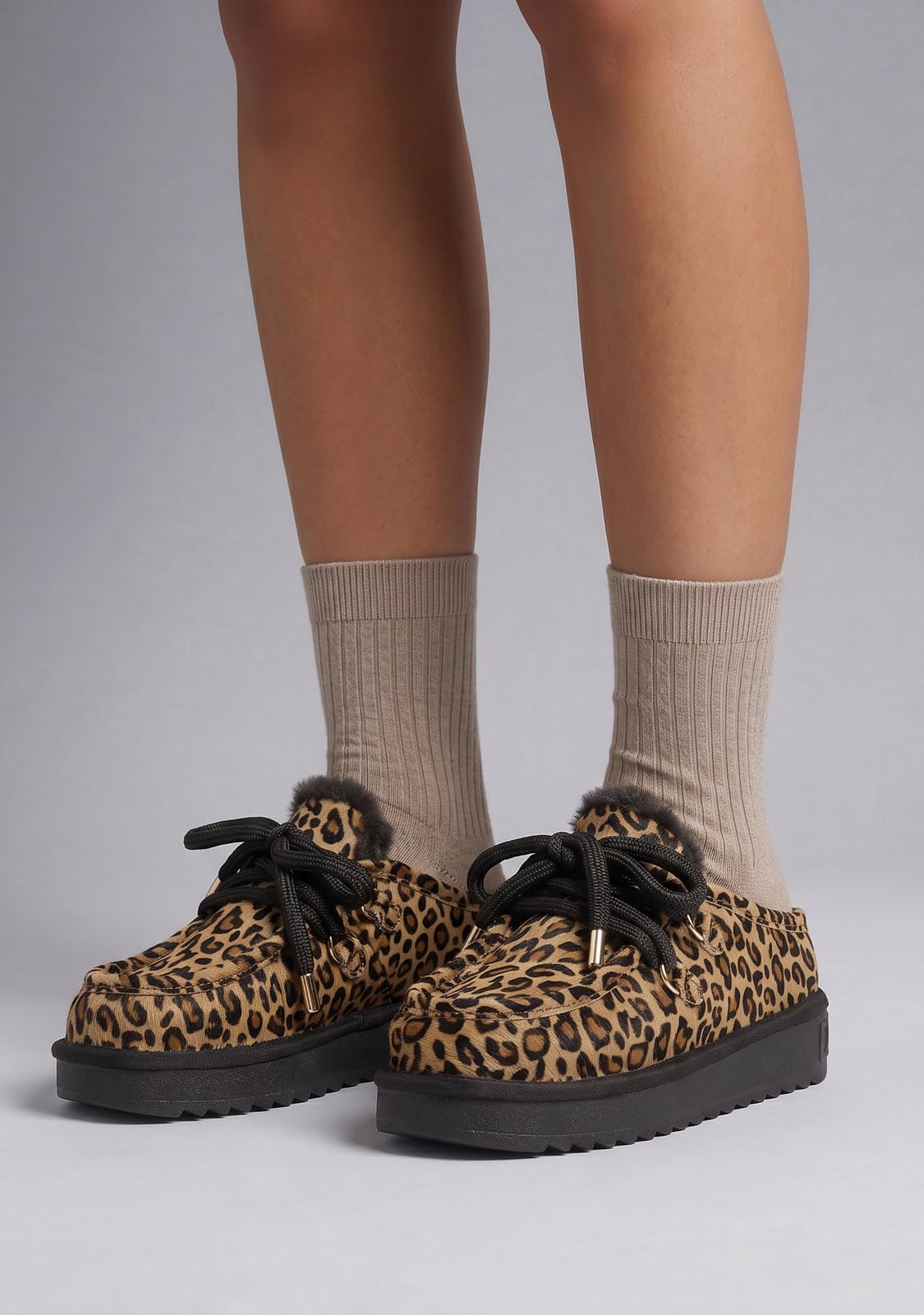 D.Franklin Chodaki Damskie Nordic Clog z Nadrukiem w Panterkę - Buty Damskie - Moda Casual - Rozmiar (40) - Model nordic