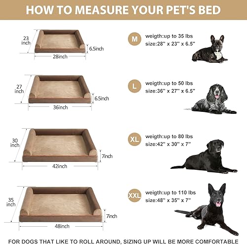 Miniatura 4 de BFPETHOME Camas lavables para perros extragrandes, cama ortopédica extragrande para perros grandes, sofá cama grande para perros con funda extraíble