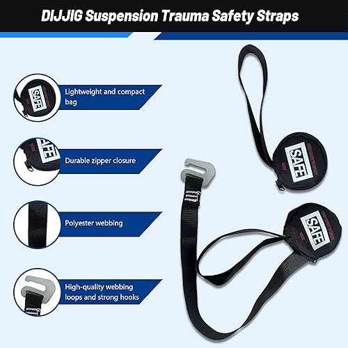 Miniatura 4 de Safety Harness Fall Protection Kit with Shock Absorbing Lanyard & Suspension Trauma Safety Straps Upgrade Quick Buckles, Roofing Harness Negro