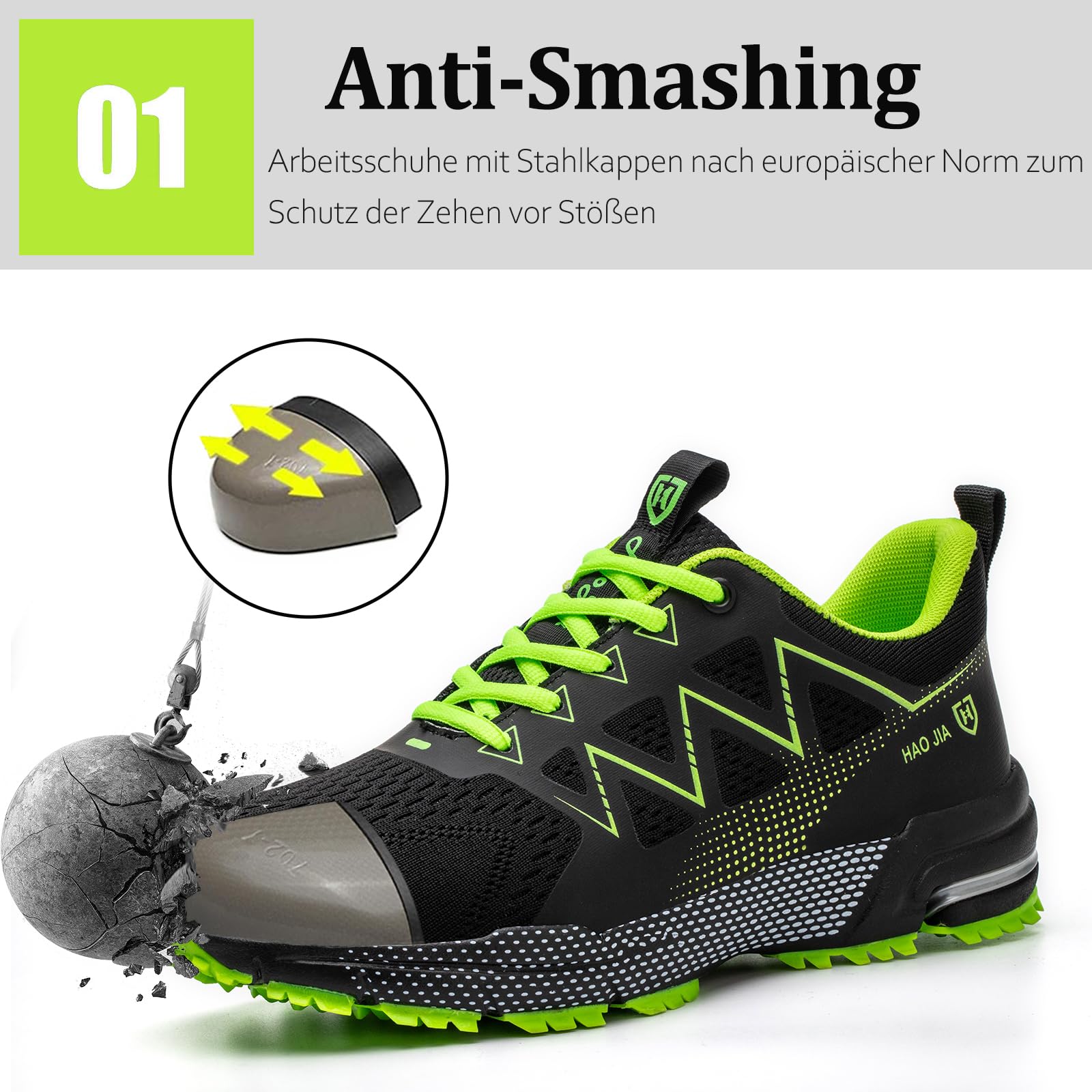 Zapatos de Seguridad Hombre Mujer Ligero Calzado de Seguridad Comodo Zapatos de Trabajo con Punta de Acero Transpirable Antideslizante