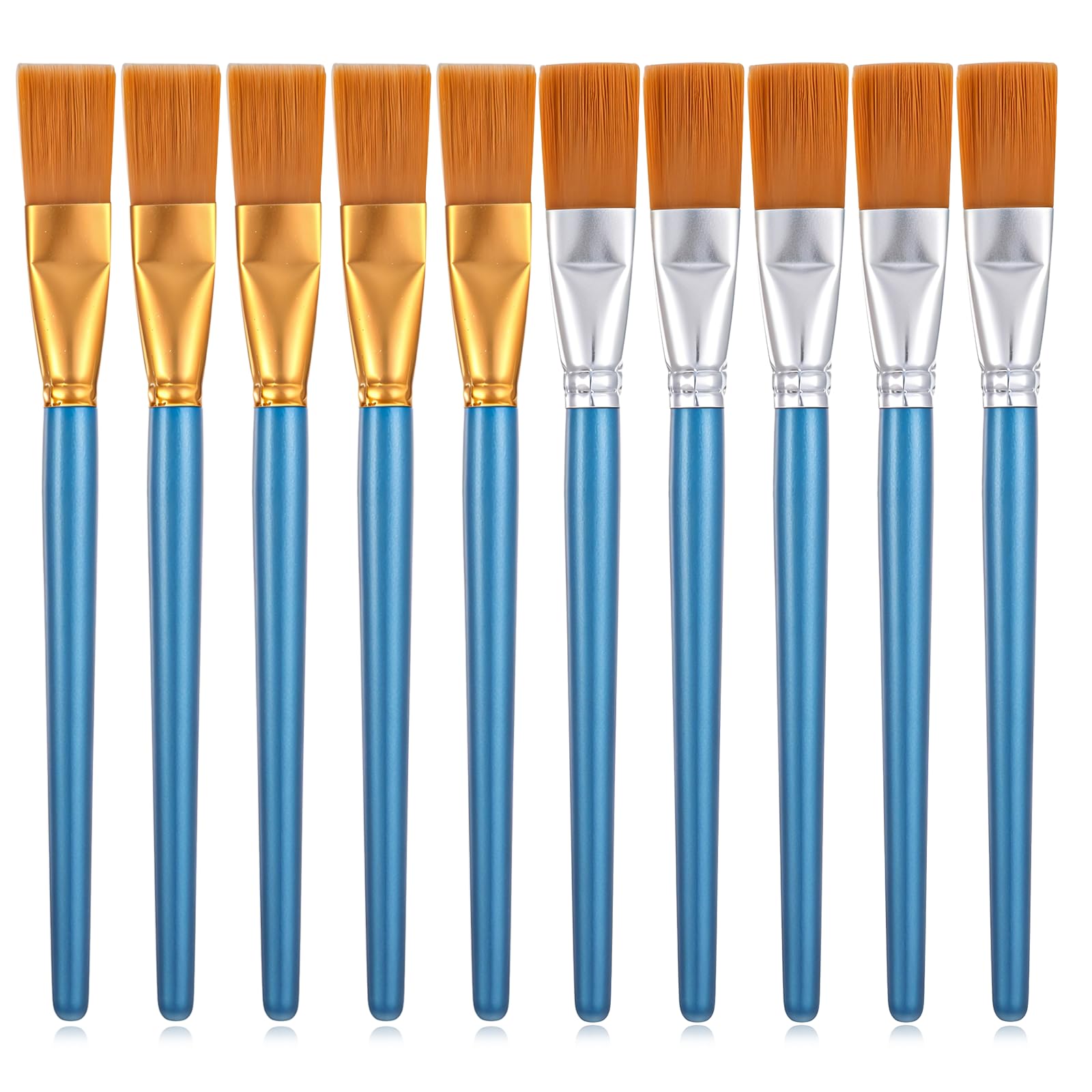 6er Set Acryl Pinsel 25mm - Flache Nylon Pinsel Für Öl, Aquarell & Acrylmalerei