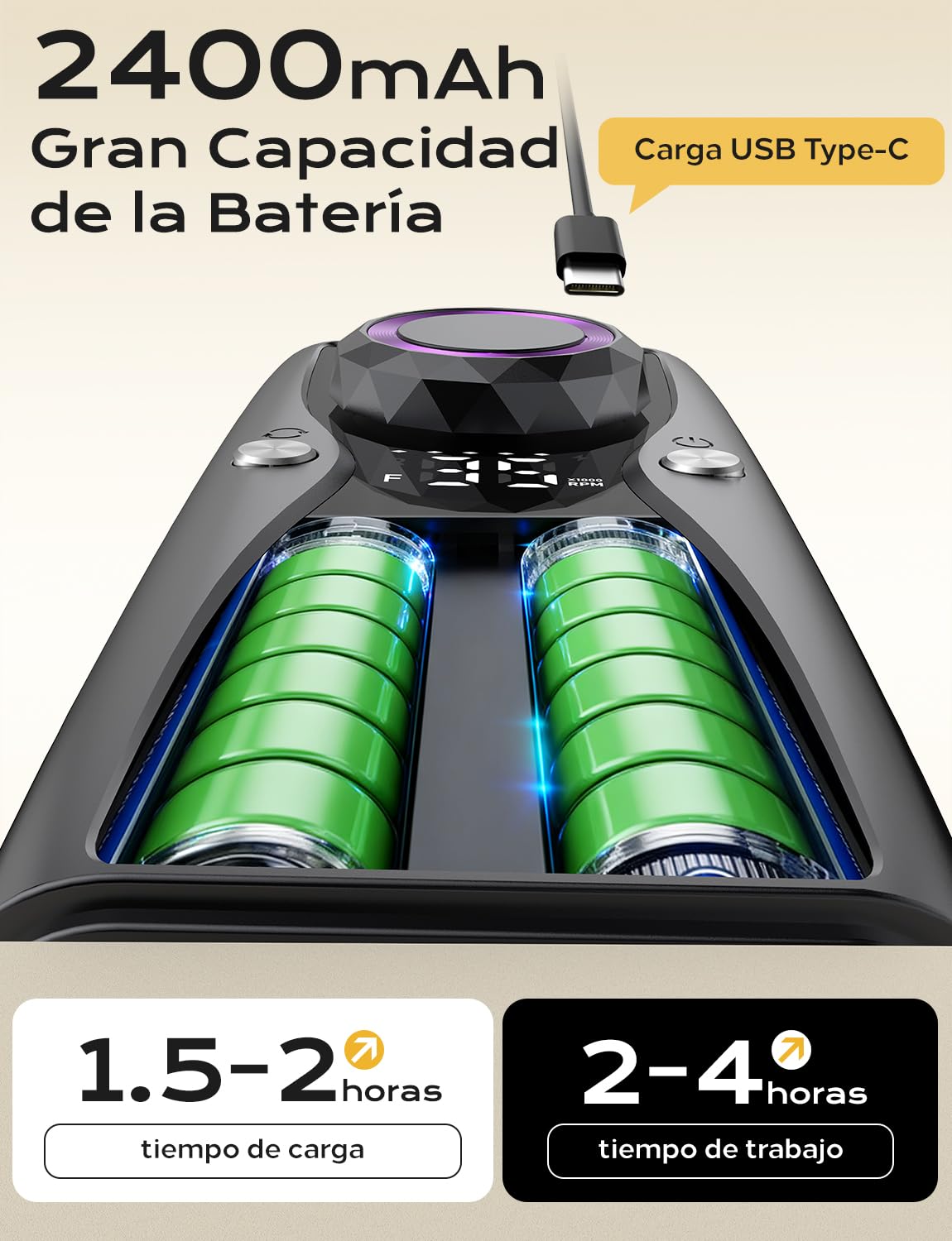 torno para uñas profesional 35000 RPM USB recargable 10H+ duración de la batería con 12 brocas lima electrica uñas para uñas de acrílico y gel- torno de uñas portátil para salón y uso doméstico