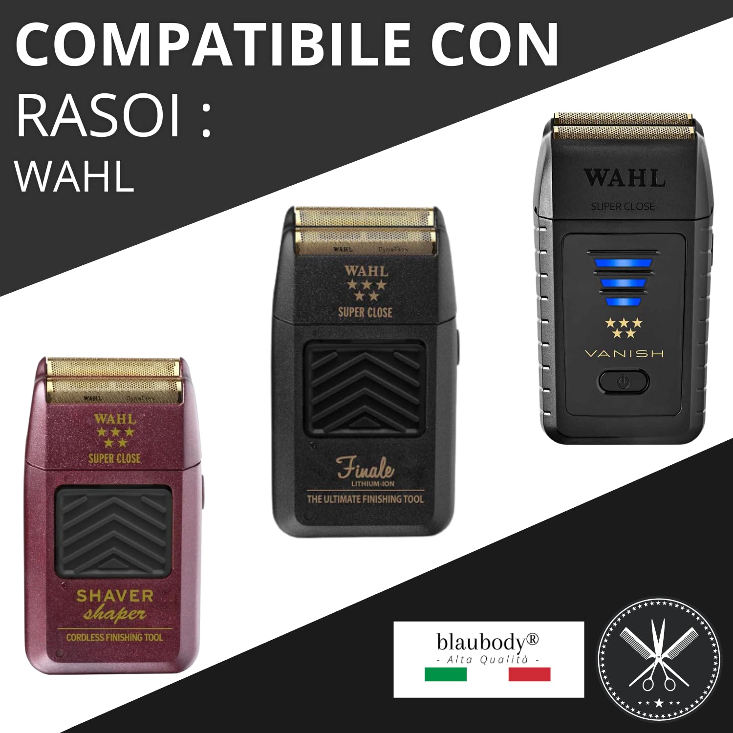 Testina di Ricambio x2 Lame Compatibili Con Wahl Shaver Professionnel 5 Star Series Finale Trimmer Lamina di Ricambio Lama Parti di Ricambio Parrucchiere Barber Testa Rasatura Uomo Capelli Barba