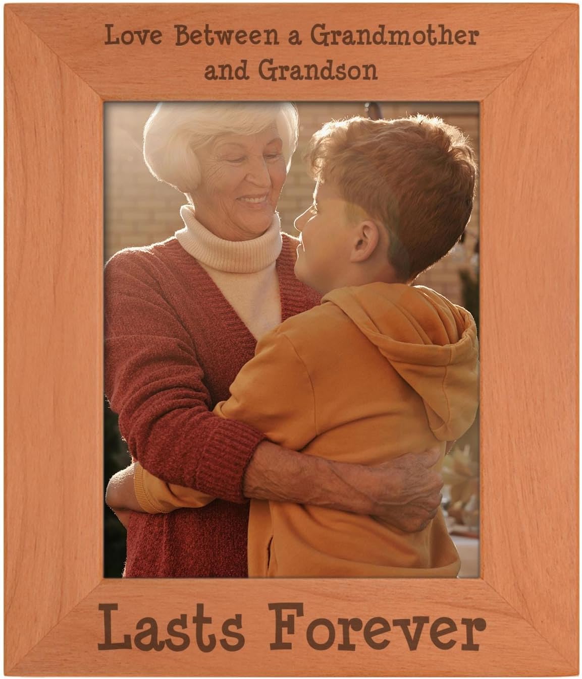 Personalized Gifts Sentimental Frame Love Between A Grandmother And Grandson Lasts Forever Wood Engraved 8x10 Portrait Picture Frame