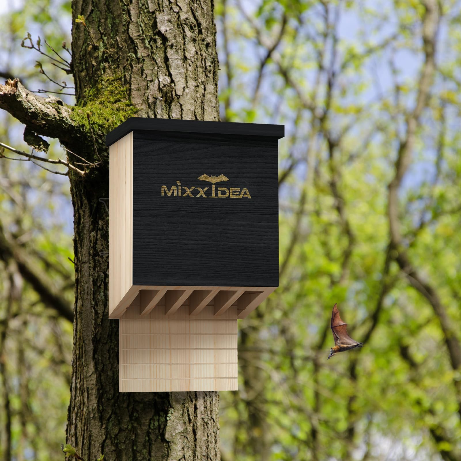 Maison de chauve-souris double chambre extérieur bois de cèdre fabriquée à la main