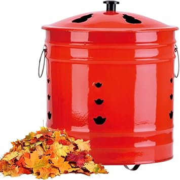 Burn Barrel Incinerator Can Metal Garden Fire Pit Cage Yard Debris Furnace Burning Bin Bucket,26cmx26cm