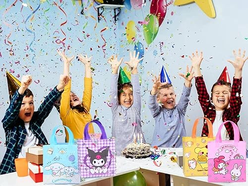 Miniatura 5 de 16 bolsas de regalo reutilizables de Cinnamo Dog Meledy de dibujos animados Kawaii con asas, no tejidas reutilizables, bolsas de regalo para niños y