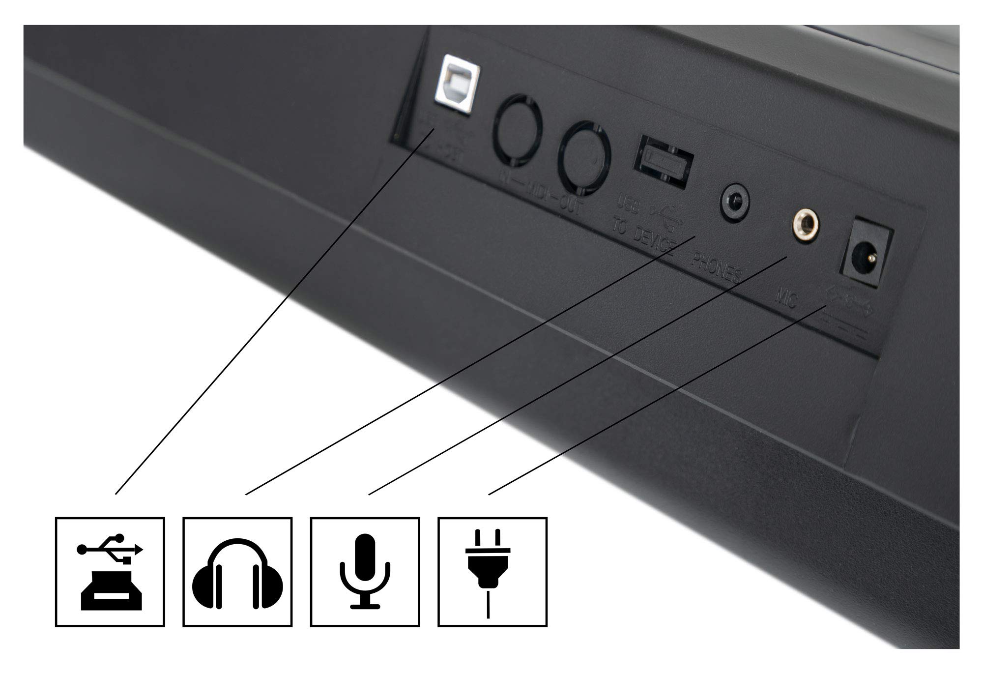 FunKey 61 Edition Touch Negro, Pantalla LC, 300 sonidos, 300 ritmos | 61 teclas estándar con respuesta táctil dinámica, 40 canciones demo, 8 pads de percusión, Función de transposición y split