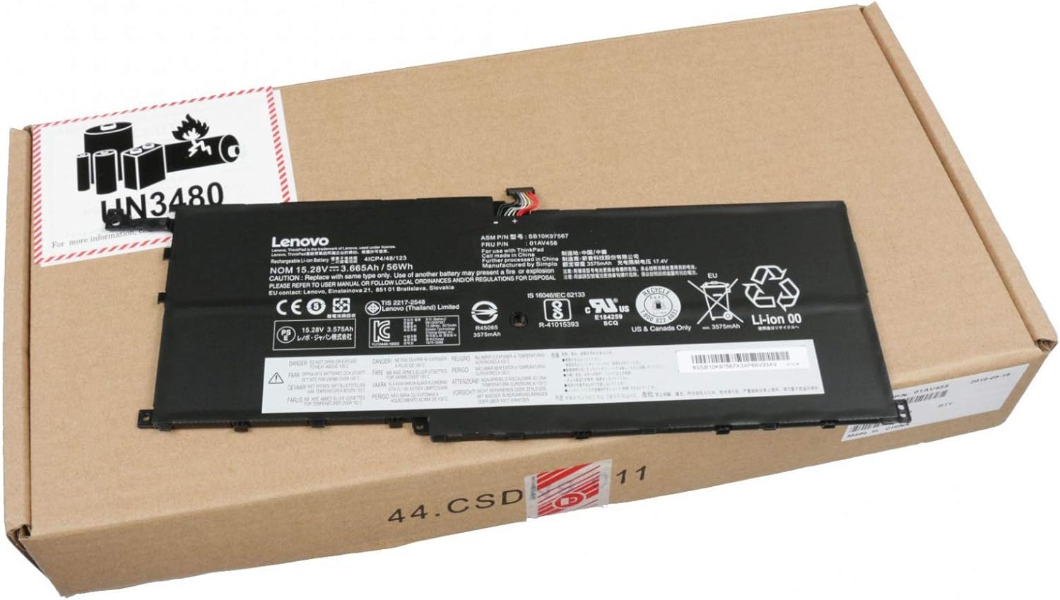Lenovo 01AV458 original battery 52Wh for ThinkPad X1 Yoga Gen 1, X1 ...