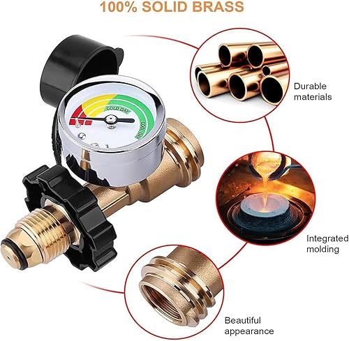 Miniatura 2 de Adaptador de tanque de propano de 100 libras, ajuste universal, adaptador de tanque de propano Pol a Qcc1 que convierte Pol a Qcc1  Tipo 1, calibre