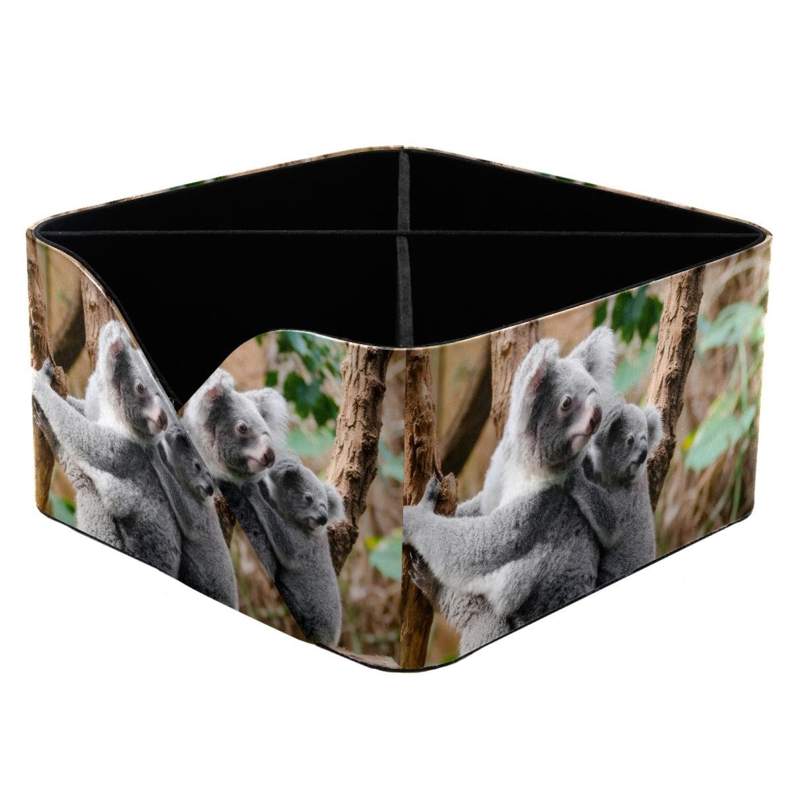 KengjuTesu Koala Baby Desktop Organizer Pen Holder, Rectangular Pencil Cup for Office, Study and Makeup Stations