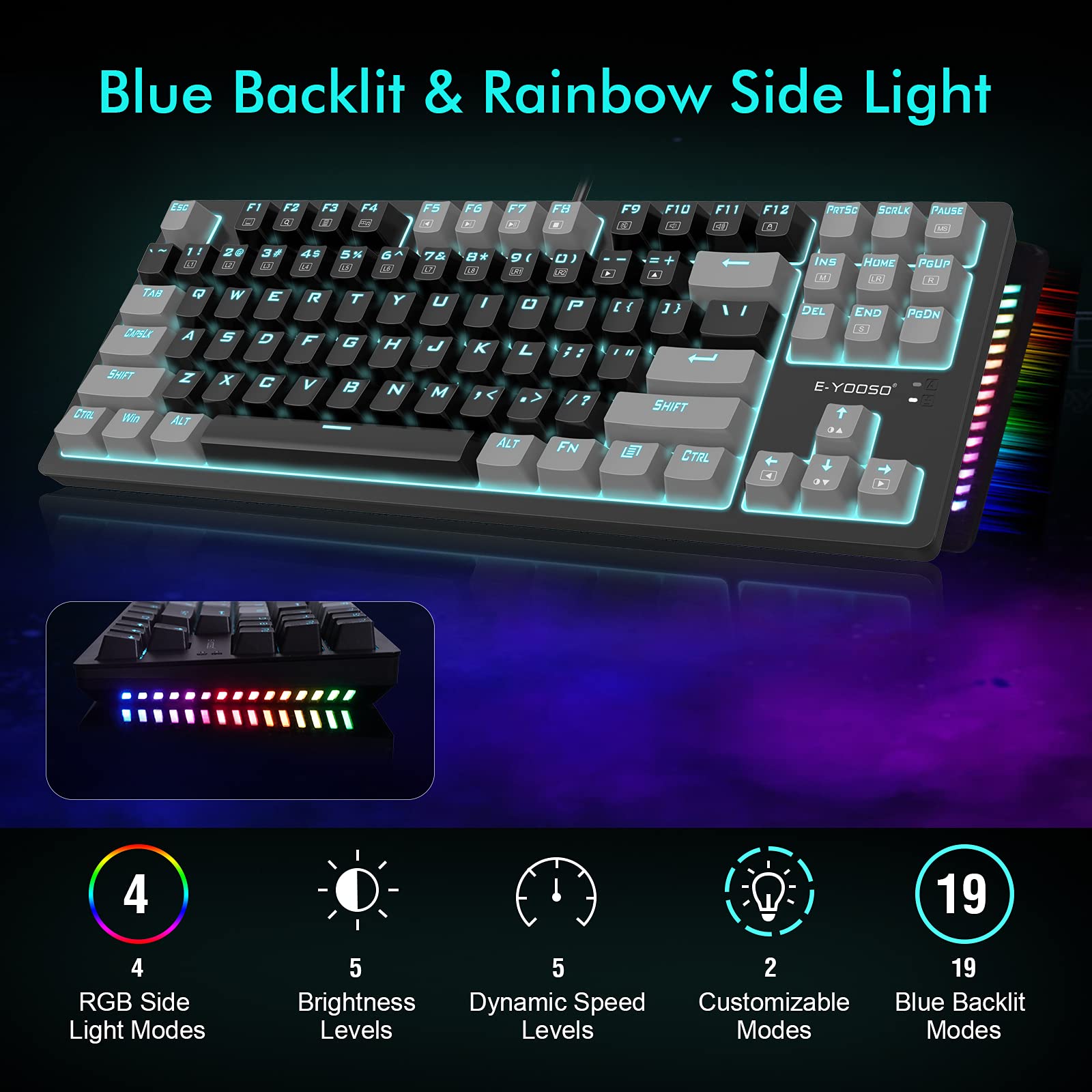 Buy Mechanical Keyboard, EYOOSO TKL Gaming Keyboard, Wired Mechanical