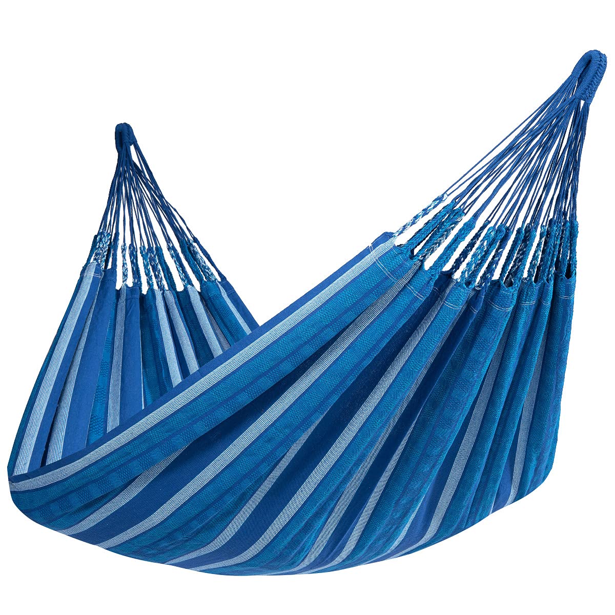 Tropilex Hamac de Jardin Exterieur | Hamac Double Camping Randonnée 2 Personnes | Capacité 180 kg Colombien | Fabriqué à la Main | Style Retro Chill Bleu 350 cm