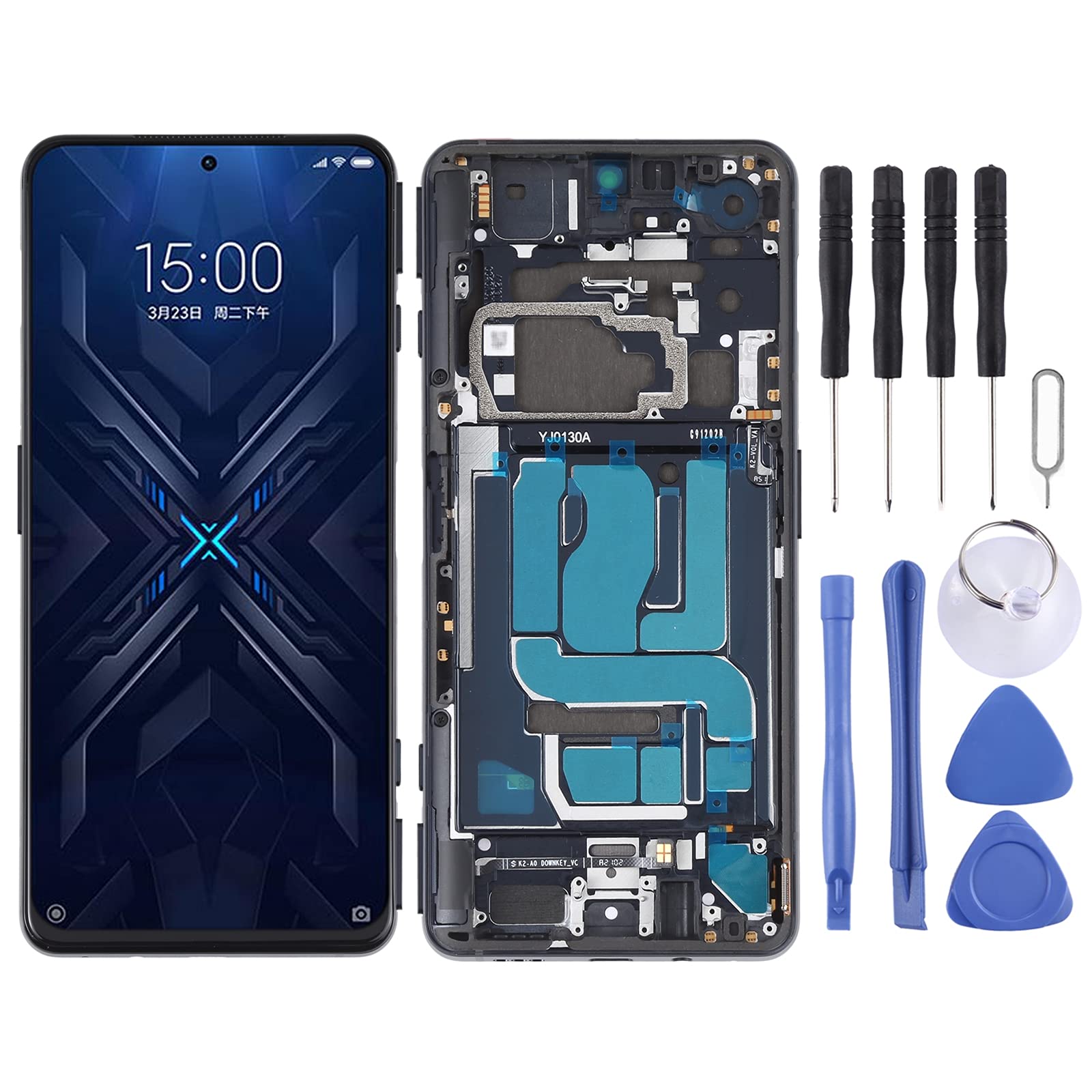 LCD Screen and Digitizer Full Assembly With Frame for Xiaomi Black Shark 4 / Black Shark 4 Pro SHARK PRS-H0, SHARK PRS-A0