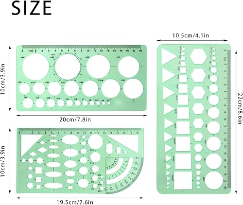 Miniatura 2 de 3 plantillas de círculo, herramienta de dibujo circular, plantilla de círculo, plantilla de círculo de regla para dibujar, plantillas geométricas