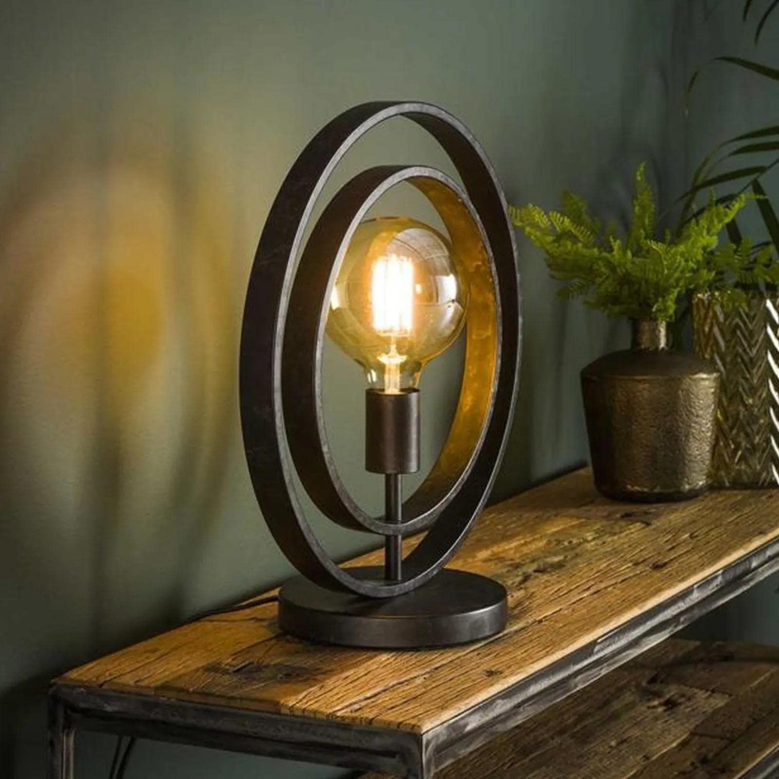 famlights Industrie Tischlampe Henrik Vintage Look/Steampunk Metallgestell Tischleuchte Tischlampe E27 / Metall Wohnzimmerlampe Nachttischlampe Vintage Landhaus Industrial Schlafzimmer Wohnzimmer