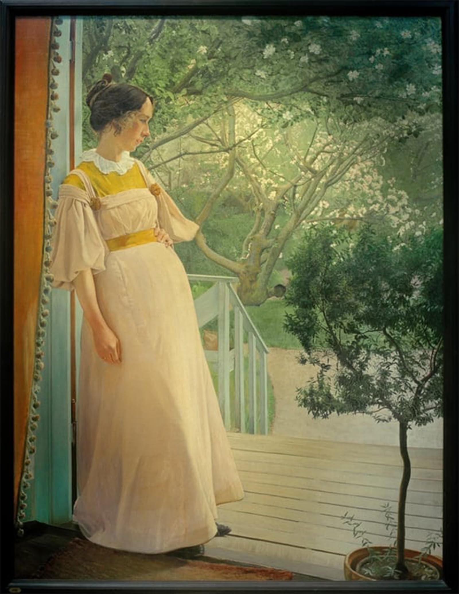 Serendipitp No Frame Abstract Painting Mural Print Picture Wall Decor Painting In The Porch By Laurits Andersen Ring Vintage Wall Artwork For Home Decor 60X90cm