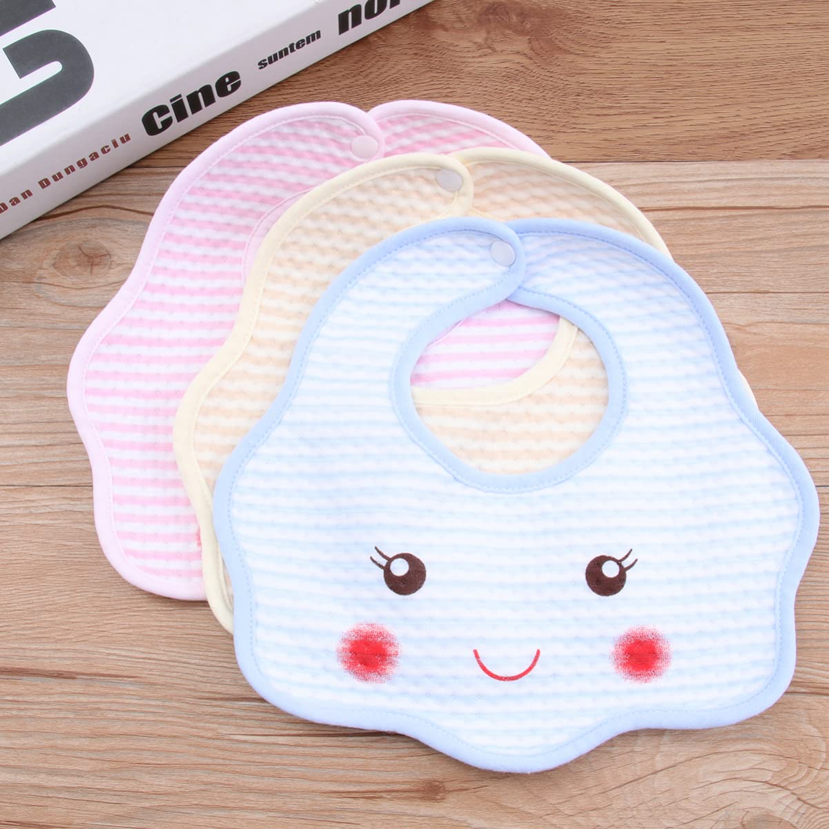 Toddmomy 10 Pezzi di Cartone Animato Saliva Adorabile Grembiule Infantile Che Mangia Cotone Misto Colore Bambino per Bavaglino