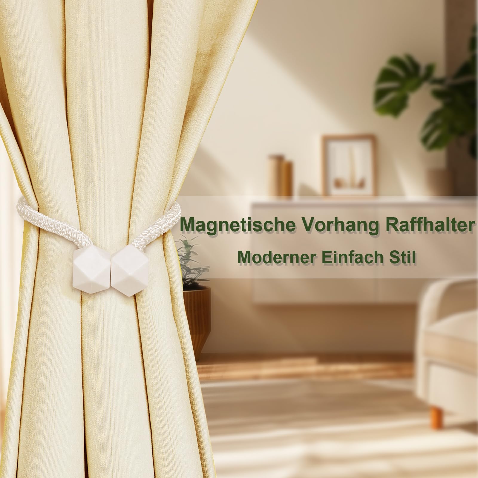Fermatende Magnetici In Corda, Confezione Da 2, Nero - Con Magneti Al Neodimio, Lunghezza 45 Cm - 5