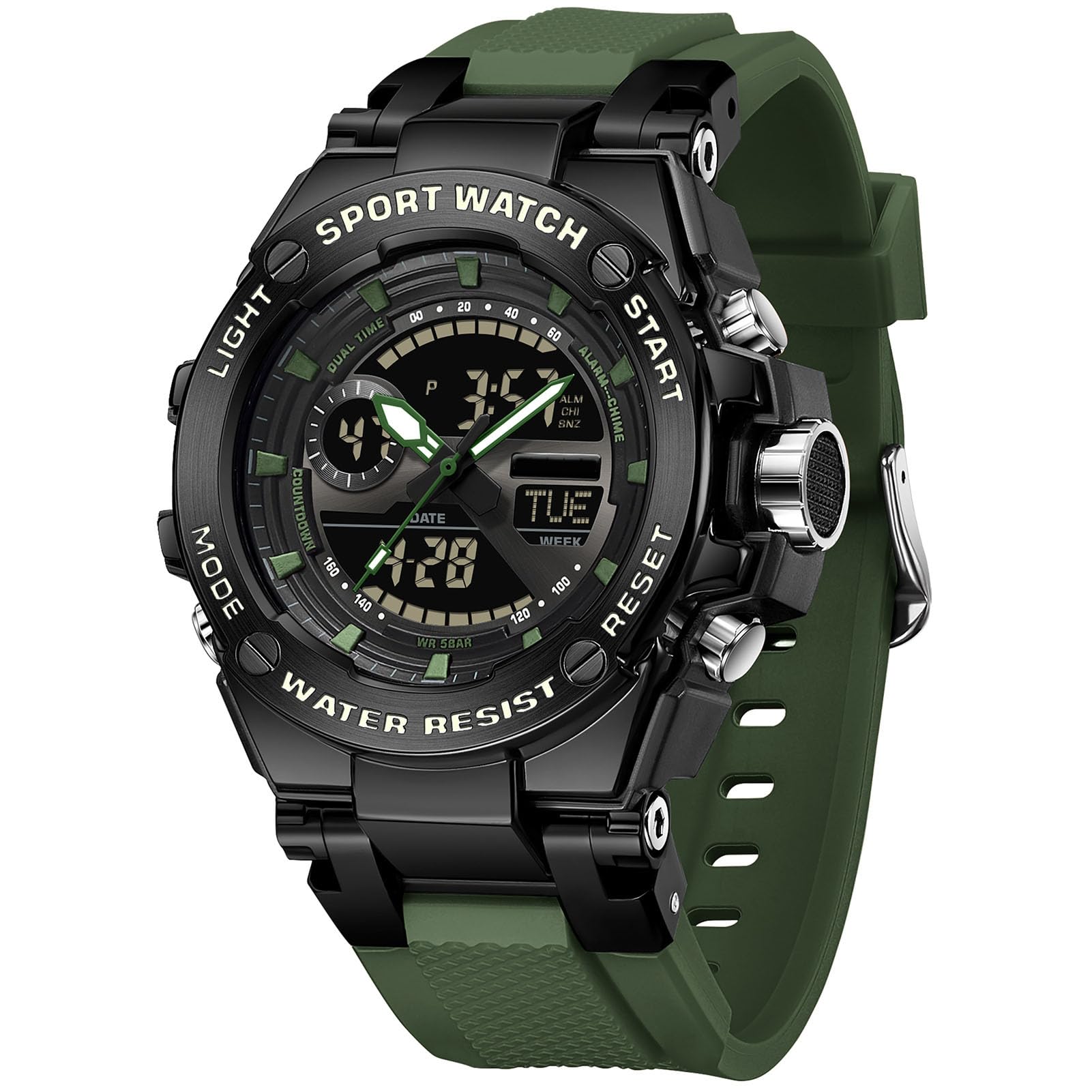 Montre de sport analogique pour homme - Grand cadran - Étanche - 3 ATM - Collection automne 2024 - Quartz analogique - Design décontracté - Couleur simple et minimaliste